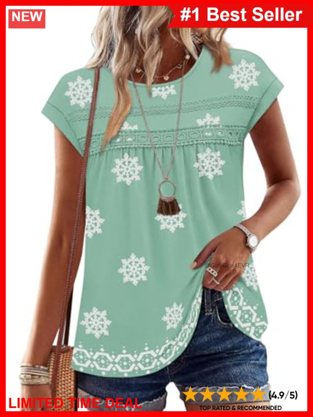 Womens Lace Crochet Cap Sleeve Peplum T-Shirt Loose Casual Blouse